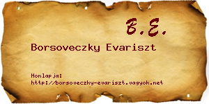 Borsoveczky Evariszt névjegykártya
